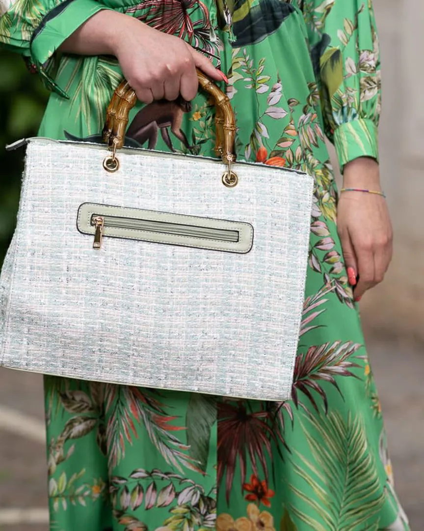 Borsa in tessuto chiaro | Amethysta boutique