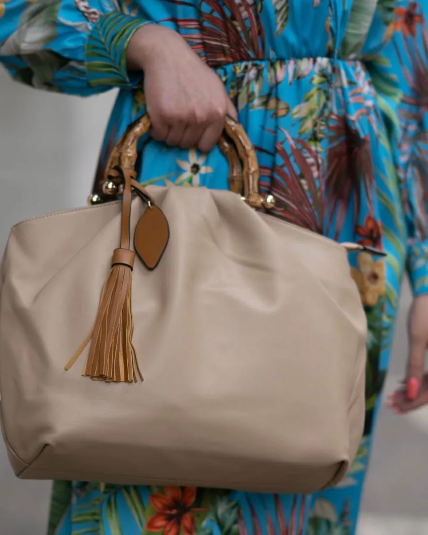 Borsa in pelle beige | Amethysta boutique